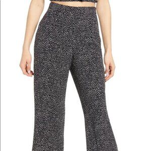 LEITH Bnwt High Waist Wide Leg Pant White Dots Xxl